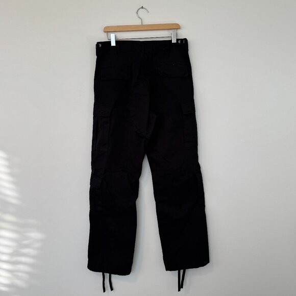 Men's Black Military Style Cargo Pants - Picture 6 of 10